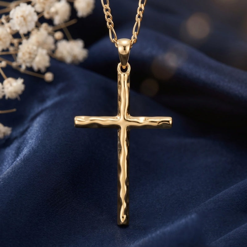14K Gold Plated Cross Necklace for Women