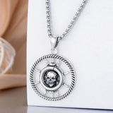 Sterling Silver Peace Sign Coexist Peace Symbol Pirate Tree of Life Thor's Hammer Wolf Raven Viking Series Necklace