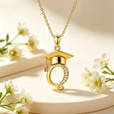 Initial  Graduation 14K Gold Plated Inspiring Grad Pendant Necklace Graduations Jewelry Gifts