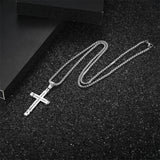 Philippians 4:13 Cross Necklace for Men Strength Bible Verse I CAN DO ALL THINGS Pendant Stainless Steel Chain Meaningful Jewelry Gift for Boy