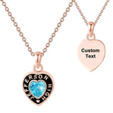 Sterling Silver Personalized Birthstone Engraved Class Pendant Necklace Graduation Gift