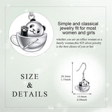 Drop Earrings for Women 925 Sterling Silver Teacup Dangle Earrings for Girls Cute Animal Earrings Animal Jewelry Gift
