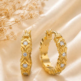 14K Gold Plated Hoop Earrings Jewelry Gift for Birthday Anniversary Mother's Day