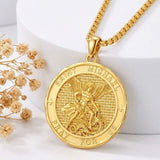 Christian Religious Medal Amulet 14K Gold Plated Pendant  Necklace