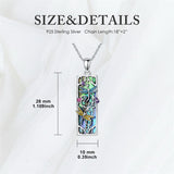 Sterling Silver Abalone Shell Bar Cardinal Bee Butterfly Hummingbird Dragonfly Phoenix Pendant Necklace for Women