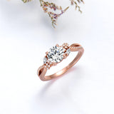 Sterling Silver 10K 14K 18K Gold Personalized Engraved 1 Carat  Moissanite Engagement Ring