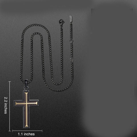 14K Gold Plated Wooden Cross Necklace Jewelry Gift for Him
