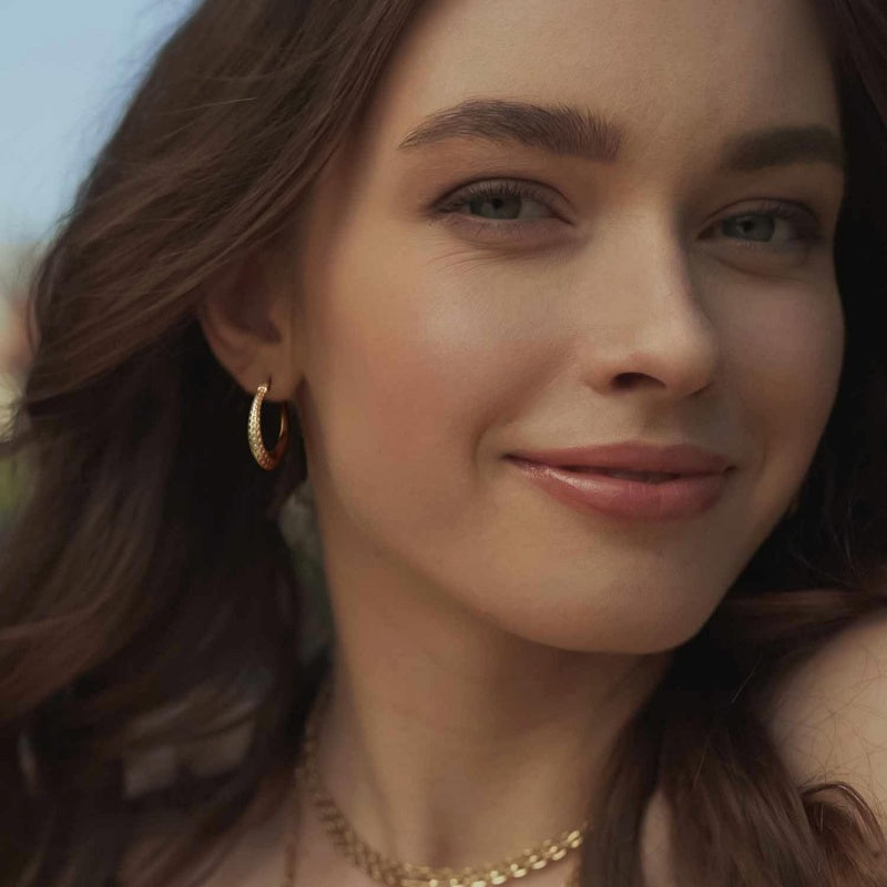 14K Gold Plated Lightweight & Small Hoop Earrings for Women
