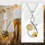 Personalized You are My Sunshine Necklace 10K/14K/18K Gold Sunflower Necklace for Women Heart Infinity Necklace Pendant Jewelry