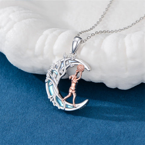 Sterling SIlver Runner Volleyball Tennis Basketball Soccer Inspirational Pendant  Necklace for Women