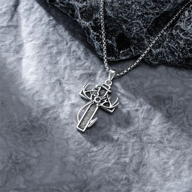 Cross Necklace for Men 925 Sterling Silver Cross  Pendant Jewelry Masonic Gifts for Men Boys