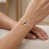 14K Gold Plated Birthstone Dragonfly Anklet Bracelet Birthday Gifts for Her