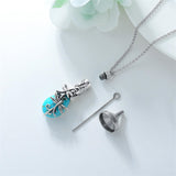 Sterling Silver Turquoise Drgonfly Butterfly Urn Necklace for Ashes