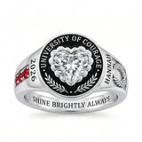 Sterling Silver Personalized Birthstone Class Ring for Women