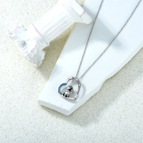 Sterling Silver Raccoon Pendant Necklace