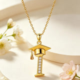 Initial  Graduation 14K Gold Plated Inspiring Grad Pendant Necklace Graduations Jewelry Gifts
