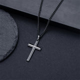 Sterling Silver Cross Religious Necklace for Men