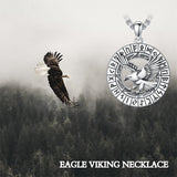 Sterling Silver Viking Dragon Eagle Wolf Animal Pendant Necklace for Men