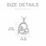 Sterling Silver Mother Daughter Squirrel Monkey Butterfly Bee Owl Necklace Engraved I Love You Forever