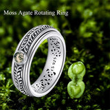 Sterling Silver Anxiety Spinner Rings Rotatable Mood Rings for Women Relieve Stress Gift