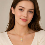 14K Gold Plated Cross Pendant Necklace Faith Jewelry Gift for Women