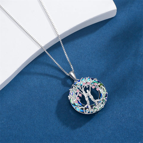 Sterling Silver Crystal Tree of Life Family Pendant Necklace for 1 to 5 Children