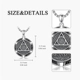 Sterling Silver AA Sobriety Alcoholics Anonymous  Pendant Necklace for Men