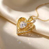 Heart Rose Pendant Necklace for Women  14K Gold Plated Mothers Day  Anniversary Birthday Gift