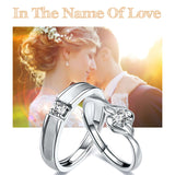 Sterling Silver Cubic Zirconia Endless Love Matching Set Couple Rings