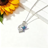 Sterling Silver 12 Month Birthstone Infinity Heart Animal Pendant Necklace Christmas Birthday Jewelry Gift