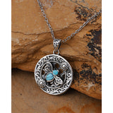 Sterling Silver Turquoise Butterfly Angel Wing Bee Hummingbird Pendant Necklace