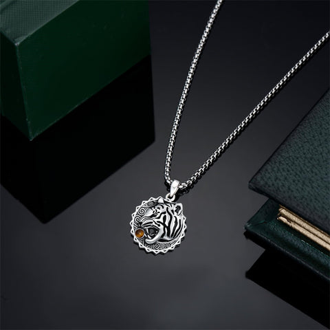 Sterling Silver Lion Tiger Satanic Goat Owl Scorpion Eagles Deer Pendant Necklace for Men
