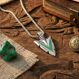 Malachite Turquoise Arrow Pendant Necklace for Men
