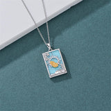 Sterling Silver Turquoise Empress The Lovers  The Moon Wheel Of Fortune The Sun Tarot Card Pendant Necklace