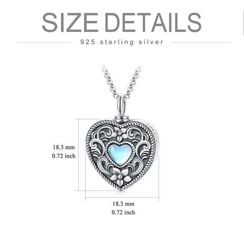 Sterling Silver Crystal Flower  Locket  Urn Necklace for Ashes