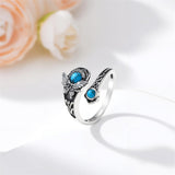 Sterling Silver Dragonfly Jesus Fish Adjustable Spoon Ring for Women