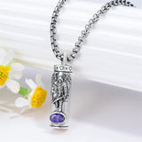 Sterling Silver Saint Michael Urn Necklace for Ashes