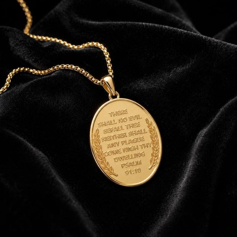 Patron Saint Medal Gold Plated Catholic Pendant Christian Religious Necklace Amulet Jewelry