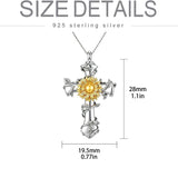 Sterling Silver Cross Hummingbird Cardinal  Rose Sunflower Urn  Necklace for Ashes Cremation Jewelry