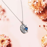 Sterling Silver CZ Heart Hedgehog Pendant Necklace