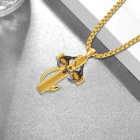 14K Gold Plated  Cross Necklace Religious Amulets Jewelry Gifts