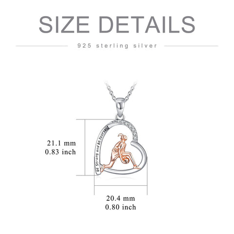 Sterling SIlver Runner Volleyball Tennis Basketball Soccer Inspirational Pendant  Necklace for Women