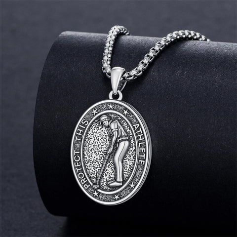 Sterling Silver Baseball Soccer Hockey Football Basketball Taekwondo Tennis Golf Runner Pendant Necklace