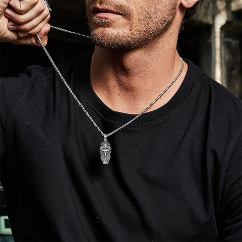 Sterling Silver Mictlantecuhtli Quetzalcoatl Tezcatlipoca Skull Pendant Necklace Aztec Jewelry