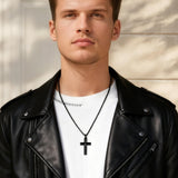 14K Gold Plated Cross Necklace for Men with Adjustable Chain Jewelry Gift for Him