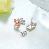 Corgi Earrings for Girls 925 Sterling Silver Corgi Stud Earrings Kawaii Corgil Animal Jewelry Gifts for Girls Women Corgi Lovers