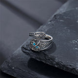 Sterling Silver Hummingbird Butterfly Dragonfly Bee Adjustable Spoon Rings
