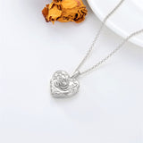 10K 14K 18K Gold Heart Personalized Photo Sunflower Pendant Necklace
