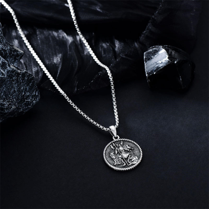 Sterling Silver Amulet Medal Viking Tree of Life Athena Lion Star of David Nefertiti Odin Raphael Pendant Necklace