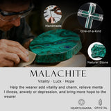14K Gold Plated Turquoise Malachite Cross Necklace for Men Christianity Cross Jewelry